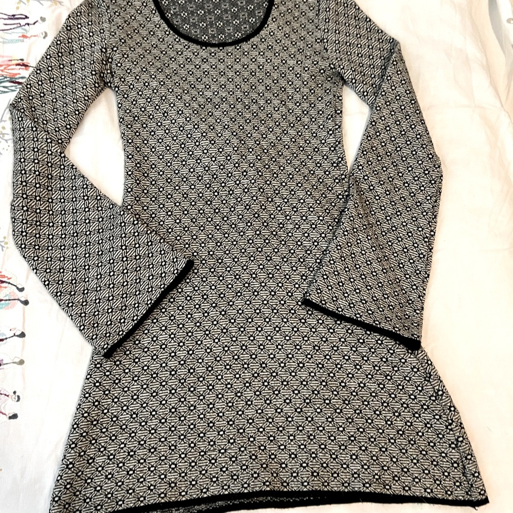 Vintage Zara Star of David Print Dress - Stretch Fabric Fits S-L - Rare Find